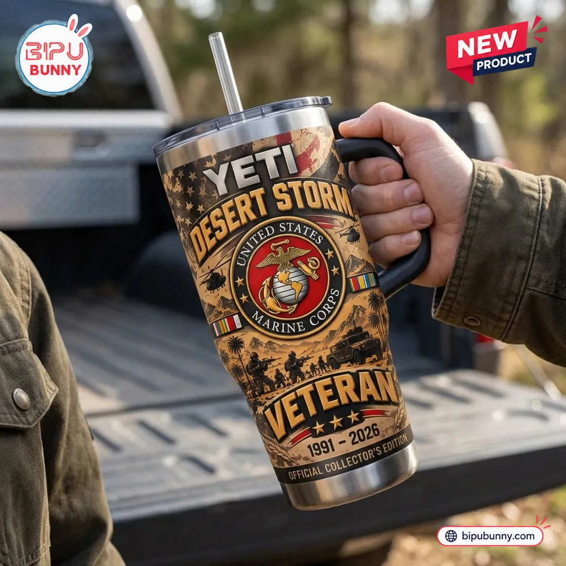 Desert Storm Marine Corps YETI Tumbler Cup Desert Storm Marine Corps YETI Tumbler Cup
