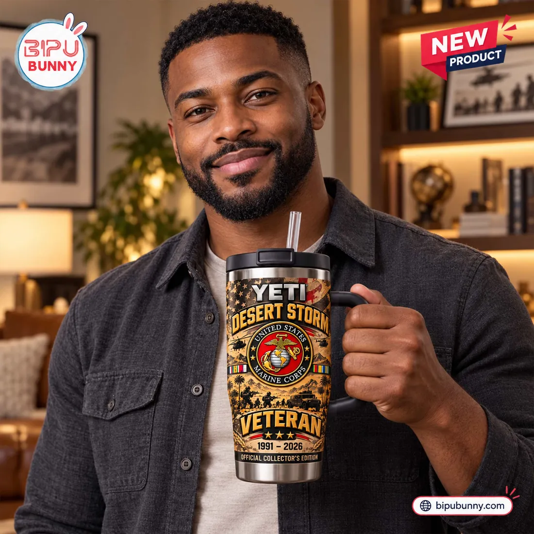 Desert Storm Marine Corps YETI Tumbler Cup Desert Storm Marine Corps YETI Tumbler Cup