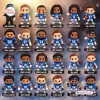 Collection of Detroit Lions Advent Calendar chibi player figurines standing on circular black bases.