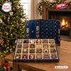 Front view of Detroit Tigers 2026 Christmas Advent Calendar with mini baseball ornaments.