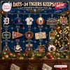 Front view of Detroit Tigers 2026 Christmas Advent Calendar displaying twenty-four numbered baseball keepsakes.