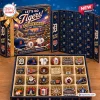 Front view of Detroit Tigers 2026 Christmas Advent Calendar with 24 numbered doors and collectible ornaments.