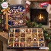Open box of Detroit Tigers Christmas Advent Calendar displaying twenty-four sports themed ornaments.