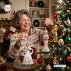 Woman holding an ornament next to a Christmas tree with the Dolly Parton 80th Anniversary Advent Calendar 2026.