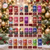 Front view of Dr Pepper All Flavors Advent Calendar 2026 featuring numbered soda can ornaments against a tree.