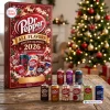 Front view of Dr Pepper All Flavors Advent Calendar 2026 box with soda cans on a table.