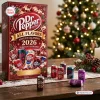Front view of Dr Pepper All Flavors Advent Calendar 2026 with soda cans and Christmas tree.