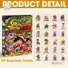 Front view of a Dragon Ball Z Advent Calendar Blind Box with holiday character artwork and twenty-four small figurine grids.