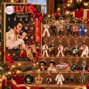 Front view of an Elvis Presley Christmas Advent Calendar box with twenty-four numbered figurines arranged in front.