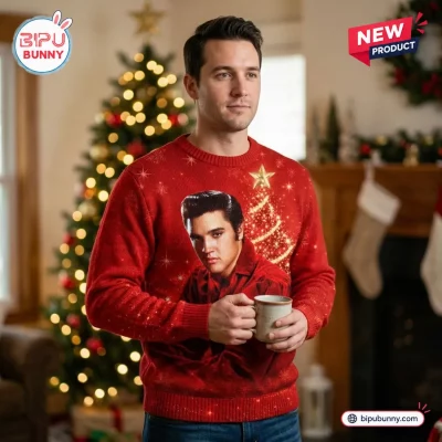 Elvis Presley Ugly Christmas Sweater