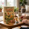 A person setting up the Everyday Corgi Advent Calendar 2026 with miniature figurines on a table.