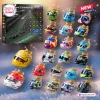 Top view of the F1 2026 Racing Helmet Advent Calendar box alongside twenty miniature helmets with bows.