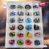 Top view of F1 2026 Racing Helmet Advent Calendar containing miniature helmet figurines.