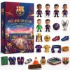 Front view of FC Barcelona Blaugrana Camp Nou Legends 2026 Advent Calendar box alongside collectible figures and memorabilia items.