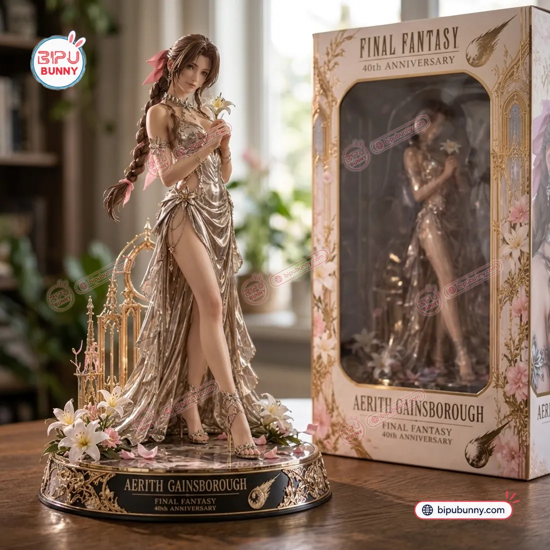 Final Fantasy Aerith Gainsborough 40th Anniversary Vinyl Figure Final Fantasy Aerith Gainsborough 40th Anniversary Vinyl Figure