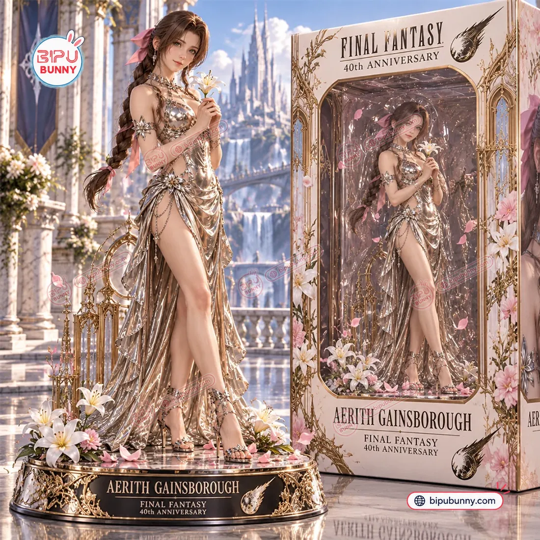 Final Fantasy Aerith Gainsborough 40th Anniversary Vinyl Figure Final Fantasy Aerith Gainsborough 40th Anniversary Vinyl Figure