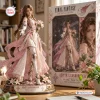 Front view of Final Fantasy Aerith Gainsborough vinyl figure standing beside its packaging box.