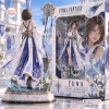 Rear view of Final Fantasy Yuna 40th Anniversary Collectible Figure with blue and white floral outfit.