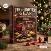 Front view of the Firefighter Gear Advent Calendar 2026 box with a red helmet and fire truck graphic.
