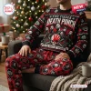 Front view of a person wearing a Five Finger Death Punch Christmas Sweater Jogger Set.