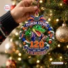 Hand holding a Florida Gators 120 Years resin ornament on a Christmas tree.