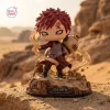 Front view of Gaara Naruto Shippuden Hidden Sand vinyl figure standing on a detailed desert base with swirling sand effects.