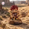Front view of Gaara Naruto Shippuden Hidden Sand vinyl figure standing on a detailed desert village base.