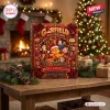Front view of Garfield And Friends Christmas Advent Calendar on a wooden table with holiday decor.