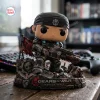 Front view of the Gears of War Marcus Fenix vinyl figure on a detailed battle ruin base with a weapon.