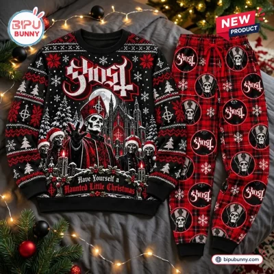 Ghost Band Christmas Sweater and Jogger Set