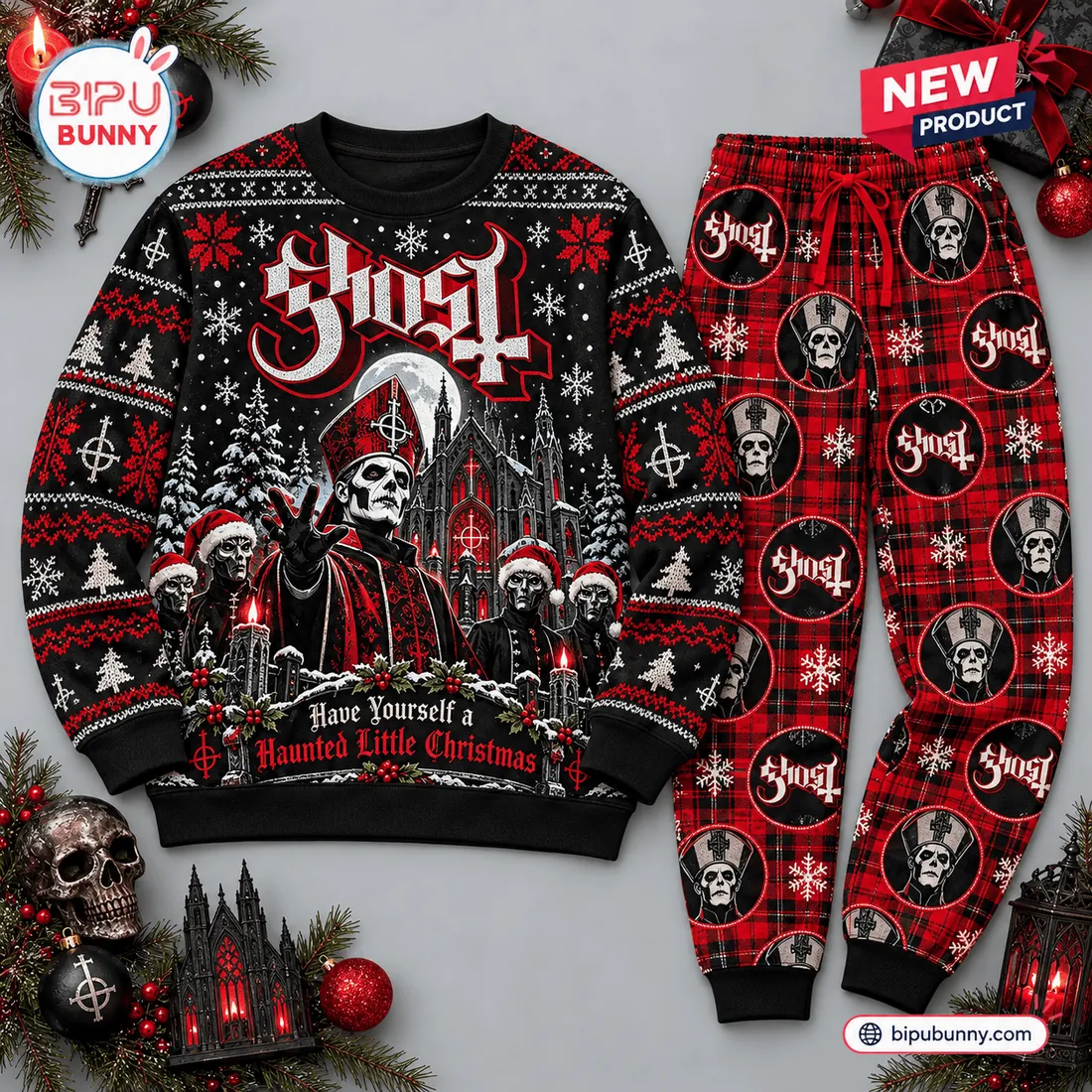 Ghost Band Christmas Sweater and Jogger Set Ghost Band Christmas Sweater and Jogger Set