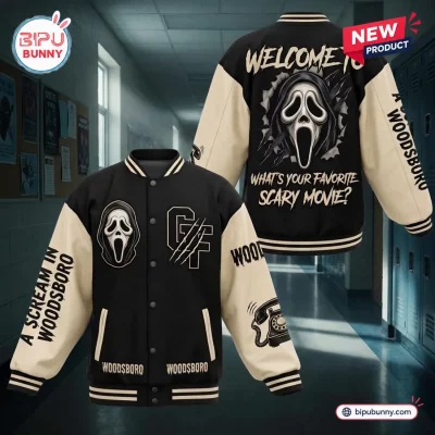 Ghostface Woodsboro Scary Movie Varsity Jacket