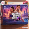 Front view of the Grand Theft Auto VI 2026 Advent Calendar featuring colorful sunset city graphics.