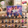 Front view of Grand Theft Auto VI 2026 Advent Calendar box with twenty-four numbered character figurines displayed on a wooden table.