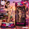 Grand Theft Auto VI Tifa Lockhart collectible figure standing on a beach themed base next to its product box.
