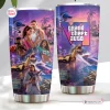 Front and back view of the Grand Theft Auto VI Vice City Tumbler Cup featuring vibrant tropical city graphics.