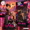 Side view of the Grand Theft Auto VI x Ada Wong vinyl figure posed on a detailed neon city base.