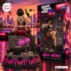 Rear view of the Grand Theft Auto VI x Ada Wong Vinyl Figure seated on a Vice City base with accessories and packaging box.