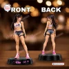 Front and back views of the Grand Theft Auto VI x Stellar Blade vinyl figure on display bases.