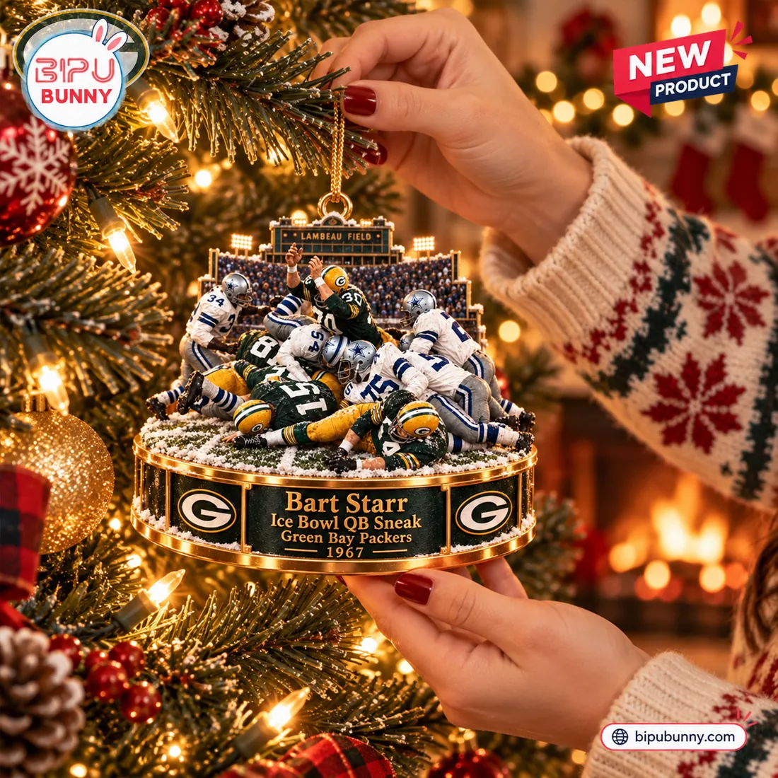 Green Bay Packers Ice Bowl Christmas Ornament gallery detail 1