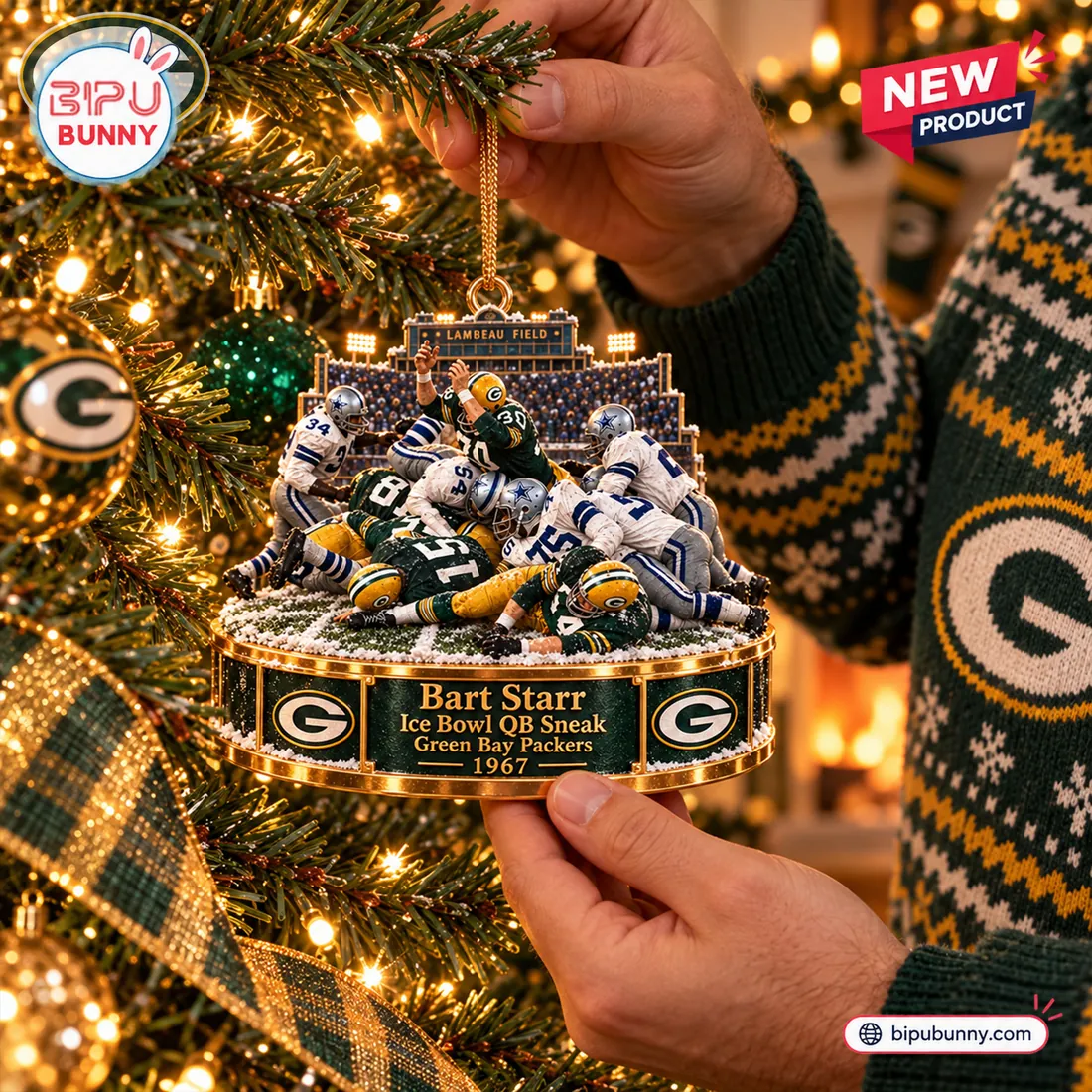 Green Bay Packers Ice Bowl Christmas Ornament gallery detail 2
