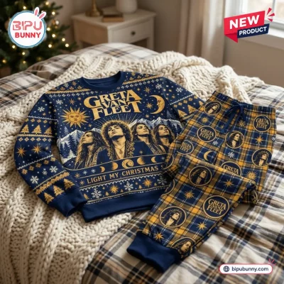 Greta Van Fleet Christmas Sweater And Jogger Pants Set