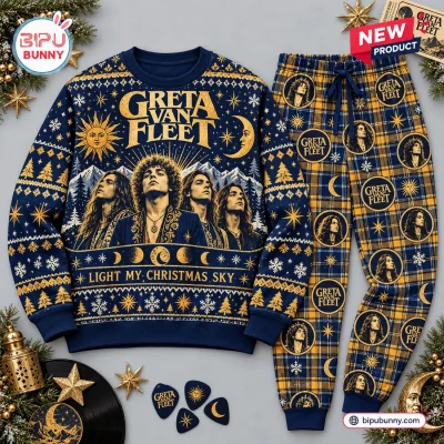 Greta Van Fleet Christmas Sweater And Jogger Pants Set