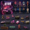 Front view of GTA 6 2026 Advent Calendar packaging with figurine collection laid out.