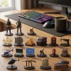 Front view of GTA 6 Five-Star Heist Edition 2026 Advent Calendar miniature collectibles arranged on a wooden desk.