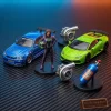 Top-down view of the GTA 6 Supercar Garage Edition 2026 Advent Calendar containing miniature cars, action figures, and accessories.