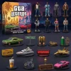 Front view of GTA Legends Los Santos to Vice City 2026 Advent Calendar box with miniature figurines and vehicles.