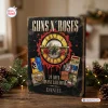Front view of a Guns N Roses cassette tape advent calendar in a holiday setting.