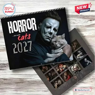Horror Movie and Cats 2027 Wall Calendar
