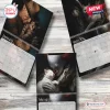 Top view of Horror Movie and Cats 2027 Wall Calendar pages laid on wood.